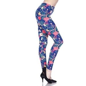 Reg One‎ Size Women Floral Forest Print Brushed Leggings